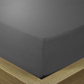 Hoeslaken Katoen Antraciet 180x200 + 30cm