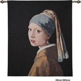 Signare - Wandkleed - luxe Gobelinstof - Meisje met de parel - Johannes Vermeer - 69x80 cm