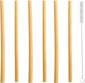 Esschert Design BV - Bamboe rietjes - Bamboe straws - 6 stuks met borstel - Duurzame rietjes