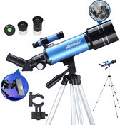 Gutos telescoop 70/400 telescoop Telescoop Astronomische telescoop voor kinderen Beginnende amateurastronomen met aluminium statief, smartphone-adapter en maanfilter, telescoop, microscoop, s