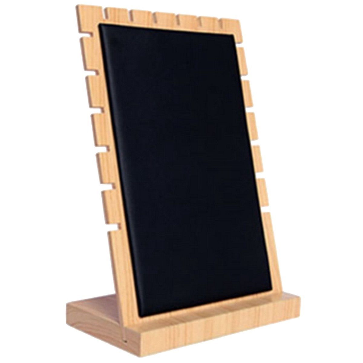 Ilènne - Kettinghouder - hout met zwart imitatieleer -17,5x10x25xcm
