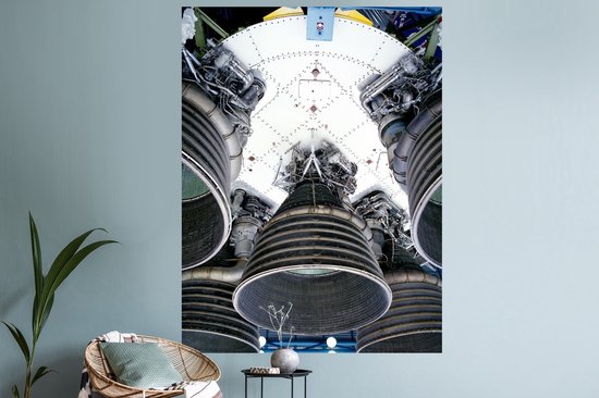 Sticker Muursticker Navette spatiale - fond de navette spatiale - 120x160 cm - film autocollant - sticker mural repositionnable XXL /