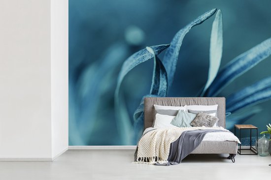 Behang - Fotobehang beeld van turquoise bladeren - Breedte 330 x hoogte... | bol.com