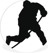 Un joueur de hockey sur glace qui dribble dans une illustration Assiette en plastique cercle mural ⌀ 150 cm XXL / Groot format!