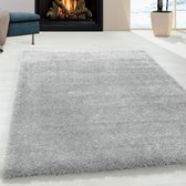 Extra hoogpolig shaggy vloerkleed Brilliant - silver - 80x250 cm