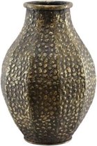 Decoratieve vaas | Metaal | 29x29x42cm |Antiek goud/zwart