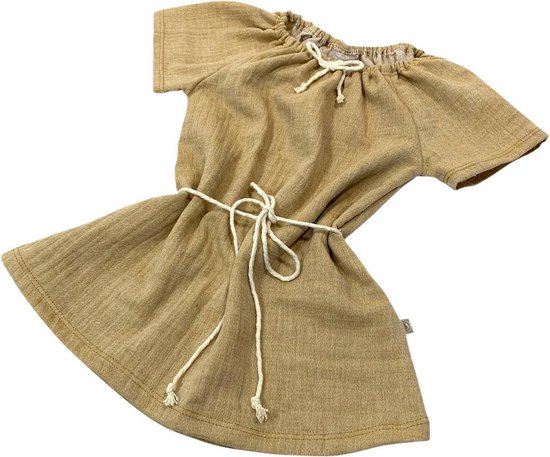 tinymoon Robe Filles Soft Nature – manches courtes – modèle Flare – Ocre – Taille 134/140