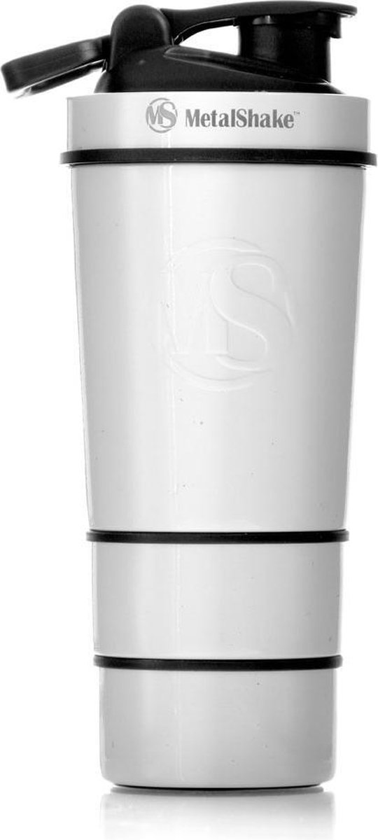 Goedkoopste Metalshake RVS Shaker - 600ml - Pearl White - Dubbelwandig geïsoleerd - Thermos