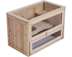 Hamsterkooi - Hamster - Knaagdierenkooi - Dieren - Hout - 60 x 35 x 42cm