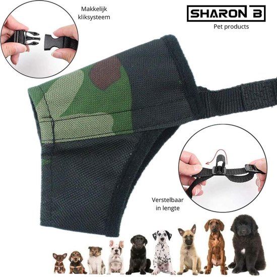 Diervriendelijke muilkorf camo maat XL 20 cm snuit omvang en