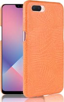 Voor Oppo A12e schokbestendige krokodiltextuur PC + PU-koffer (oranje)