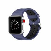 Concavo Convex siliconen horlogeband voor Apple Watch Series 3 & 2 & 1 38 mm (zwart blauw)
