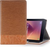 Voor Galaxy Tab A 8.0 (2017) / T385 Cross Texture Horizontal Flip Case Cover met kaartsleuven & houder & portemonnee (bruin)