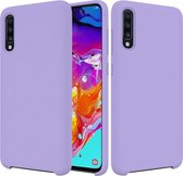 Effen kleur vloeibare siliconen dropproof beschermhoes voor Galaxy A70 (paars)