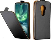 Voor Nokia 7.2 zakelijke stijl verticale flip TPU lederen tas met kaartsleuf (zwart)