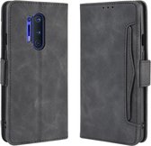 Voor OnePlus 8 Pro Wallet Style Skin Feel Calf Pattern lederen tas met aparte kaartsleuf (zwart)