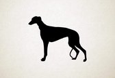 Silhouette hond - Greyhound - Windhond - M - 60x76cm - Zwart - wanddecoratie