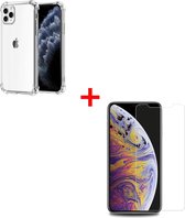 iPhone 11 Pro Max shockproof clear case + gratis screenprotector - tpu hoesje - transparante iPhone hoesje - hoesje goede bescherming iPhone