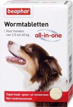 Beaphar wormtablet all-in-one hond - 2,5-40 kg 4 tbl - 1 stuks