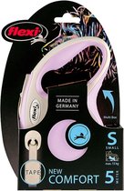 Flexi rollijn new comfort tape roze - s 5 mtr - 1 stuks