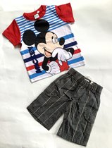 Disney Mickey Mouse set - antraciet/rood - maat 80 (12-18 maanden)