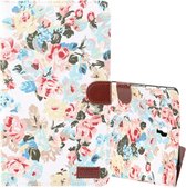 Dibase Flower Pattern Horizontal Flip PU Leather Case voor Galaxy Tab S4 10.5 / T830, met houder en kaartsleuf (wit)