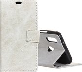 Retro Crazy Horse Texture Horizontale Flip Leather Case voor Huawei Honor 10 Lite / P Smart 2019, met houder & kaartsleuven & fotolijst (wit)