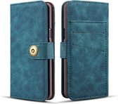 Koeienhuid textuur magnetische absorptie afneembare horizontale flip lederen tas voor Galaxy S9 plus, met houder en kaartsleuven en portemonnee (blauw)