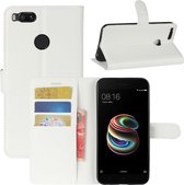 Voor Xiaomi Mi 5X / A1 Litchi Texture Horizontal Flip Leather Case met houder & kaartsleuven & portemonnee (wit)