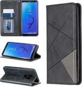 Ruit textuur horizontale flip magnetische lederen tas met houder en kaartsleuven en portemonnee voor Galaxy S9 + (zwart)