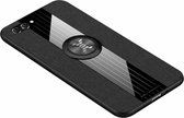 Voor Huawei nova 2s XINLI stikdoek Textue schokbestendig TPU beschermhoes met ringhouder (zwart)
