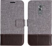 Voor Huawei Mate 9 Lite MUMXA MX102 Horizontaal Flip Canvas Stiksels Leren Case met houder & kaartsleuven & portemonnee (bruin)