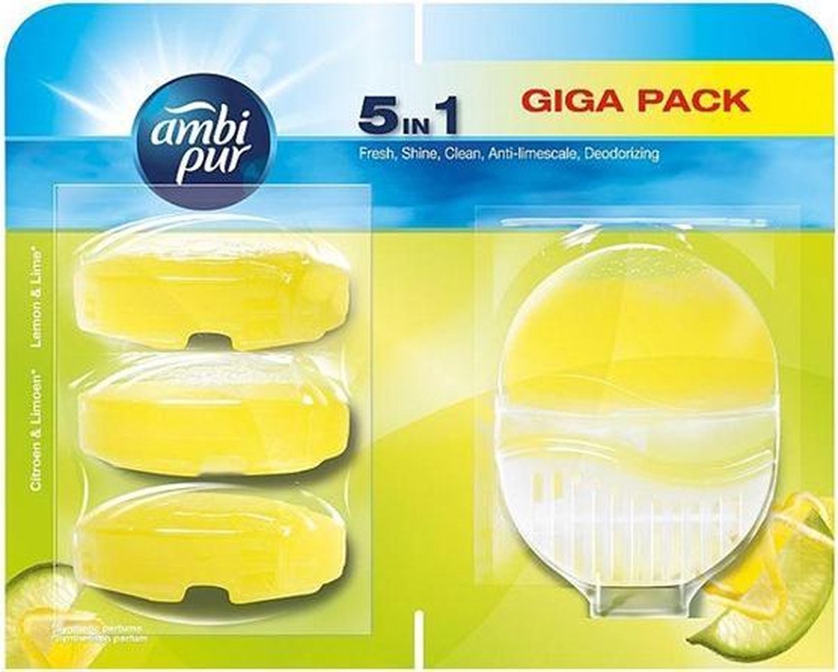 Ambi Pur Toiletblok Mega Pack - Lemon & Mandarin - 4 x 55 ml