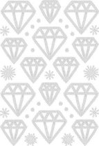Diamant Diamonds Strass strijk Applicatie 19 cm / 27.5 cm / Zilver