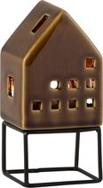 J-Line Huis Modern Porselein Bruin Small Set van 4 stuks