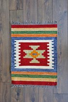 Handgemaakt Kelim vloerkleed 60 cm x 80 cm - Klassieke Wol tapijt Kilim Uit Egypte - Handgeweven Loper tapijt - Keukenmat - Tafelkleed