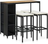 Medina 5-delige Tuinbarset met kussens poly rattan zwart