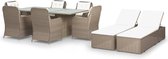 Medina 9-delige Tuinset poly rattan bruin