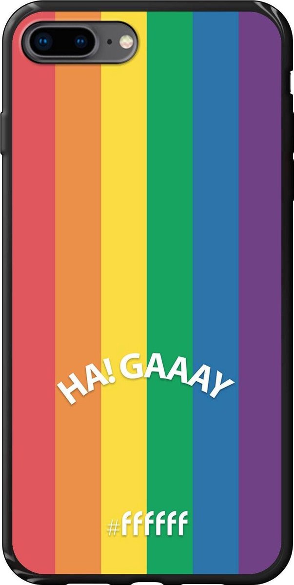 6F hoesje - geschikt voor iPhone 7 Plus - TPU Case - #LGBT - Ha! Gaaay #ffffff