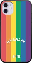 6F hoesje - geschikt voor iPhone 11 -  TPU Case - #LGBT - Ha! Gaaay #ffffff