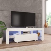 Medina Tv-meubel met LED-verlichting 130x35x45 cm hoogglans wit