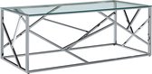 Medina Salontafel 120x60x40 cm gehard glas roestvrij staal transparant