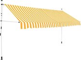 Medina Luifel handmatig uittrekbaar 350 cm geel en witte strepen