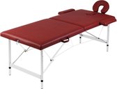 Medina Massagetafel met 2 zones inklapbaar aluminum frame rood