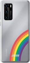 6F hoesje - geschikt voor Huawei P40 -  Transparant TPU Case - #LGBT - Rainbow #ffffff