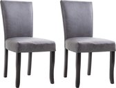 Medina Eetkamerstoelen 2 st kunstsuède grijs