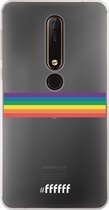 Nokia X6 (2018) Hoesje Transparant TPU Case - #LGBT - Horizontal #ffffff