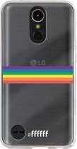 6F hoesje - geschikt voor LG K10 (2017) -  Transparant TPU Case - #LGBT - Horizontal #ffffff