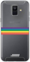 6F hoesje - geschikt voor Samsung Galaxy A6 (2018) -  Transparant TPU Case - #LGBT - Horizontal #ffffff