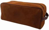 OfeliaT - Toilettas Suede Leer -  Bruin / Camel - Dames / Heren